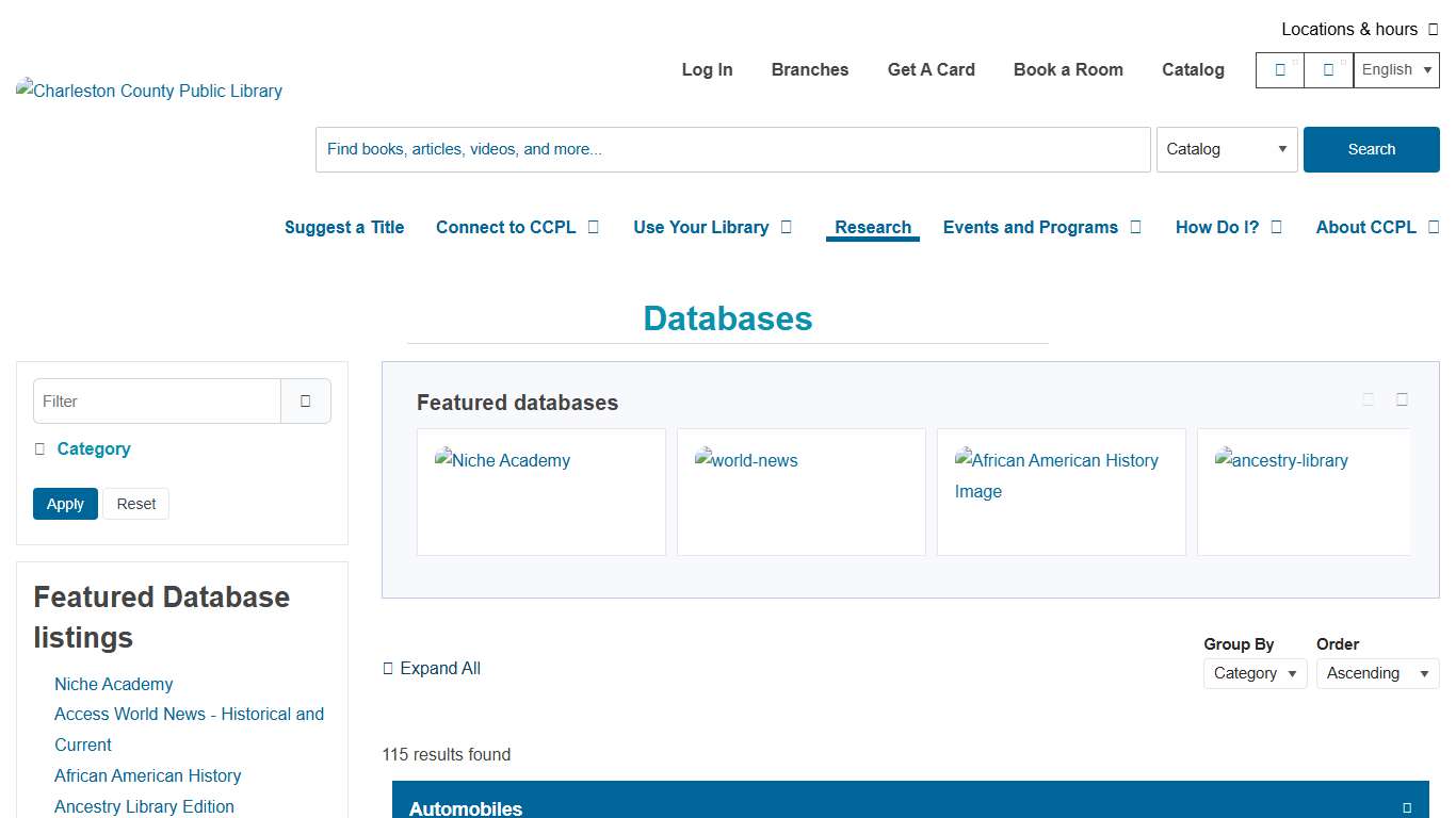 Databases Charleston County Public Library