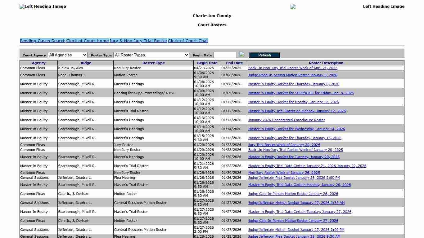Court Roster Selection