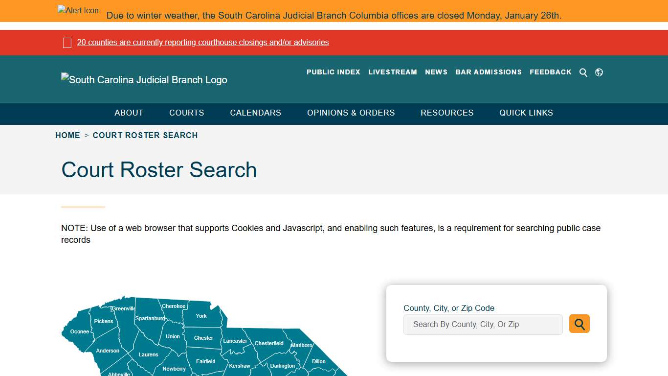 Court Roster Search - South Carolina Judicial Branch