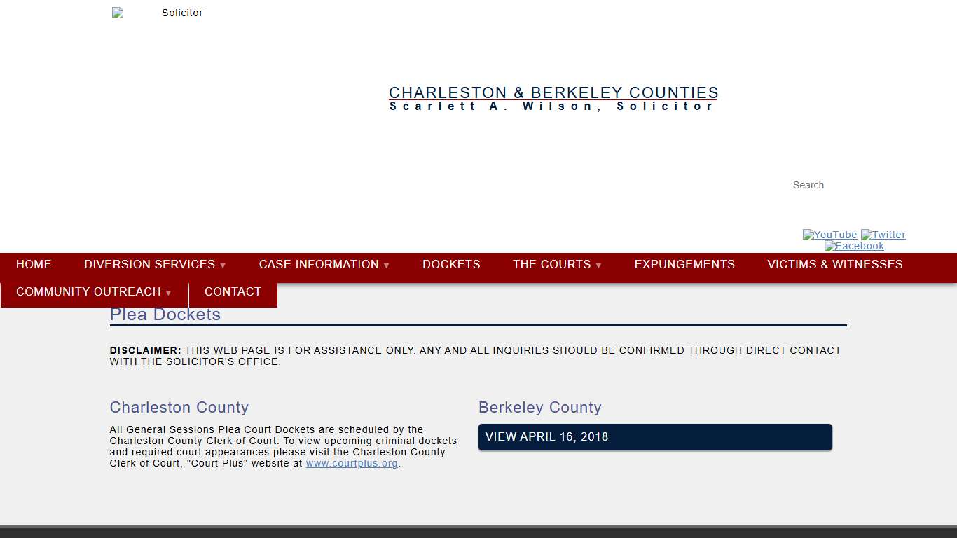 Solicitor's Office Plea Docket